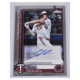 Alan Roden Rookie 2025 Topps Chrome Auto #AC-AR - Minnesota Twins Baseball Card Alan Roden Rookie 2025 Topps Chrome Auto #AC-AR - Minnesota Twins Baseball Card