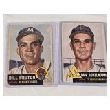 Lot of 2 Vintage 1953 Baseball Cards Featuring Bill Bruton and Dick Bokelmann Lot of 2 Vintage 1953 Baseball Cards Featuring Bill Bruton and Dick Bokelmann