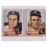 Lot of 2 Boston Red Sox Vintage 1953 Baseball Cards Featuring Faye Throneberry and Hal Brown Lot of 2 Boston Red Sox Vintage 1953 Baseball Cards Featuring Faye Throneberry and Hal Brown