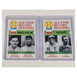 Lot of 2 Baseball Cards Featuring Dutch Leonard, Walter Johnson, Jack Chesbro, and Cy Young - All-Time Record Holders with Earned Run Average and Wins Stats Lot of 2 Baseball Cards Featuring Dutch Leonard, Walter Johnson, Jack Chesbro, and Cy Young - All-Time Record Holders with Earned Run Average and Wins Stats