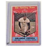 Orlando Cepeda 1959 Topps All Star Selection #553 High Number - San Francisco Giants Vintage Baseball Card Orlando Cepeda 1959 Topps All Star Selection #553 High Number - San Francisco Giants Vintage Baseball Card