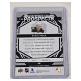 Brock Faber Rookie 2023-24 Parkhurst Prominent Prospects Insert #PP-BF - Wild Hockey Card Brock Faber Rookie 2023-24 Parkhurst Prominent Prospects Insert #PP-BF - Wild Hockey Card