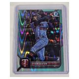 Byron Buxton 2022 Bowman Chrome Blue Lava Refractor #94 and Numbered 163/199 - Minnesota Twins Baseball Card Byron Buxton 2022 Bowman Chrome Blue Lava Refractor #94 and Numbered 163/199 - Minnesota Twins Baseball Card