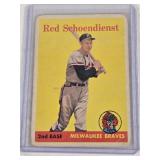 Red Schoendienst 1958 Topps #190 - Milwaukee Braves Vintage Baseball Card Red Schoendienst 1958 Topps #190 - Milwaukee Braves Vintage Baseball Card