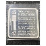 1 TROY OZ .999 FINE SILVER TRUMP TRAIN BAR