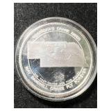 1 TROY OZ .999 FINE SILVER NEBRASKA CRANE RIVER ROUND IN AIRTITE