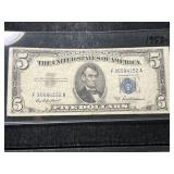 1953-A US BLUE SEAL $5 SILVER CERTIFICATE