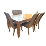 DR - Beautiful Blond Wood Dining Table Set with 8 Chairs DR - Beautiful Blond Wood Dining Table Set with 8 Chairs