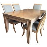 DR - Beautiful Blond Wood Dining Table Set with 8 Chairs DR - Beautiful Blond Wood Dining Table Set with 8 Chairs