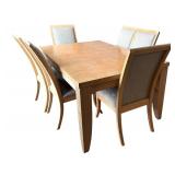 DR - Beautiful Blond Wood Dining Table Set with 8 Chairs DR - Beautiful Blond Wood Dining Table Set with 8 Chairs