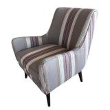 LR - Pair of Room & Board Quinn Armchairs - Striped Upholstery LR - Pair of Room & Board Quinn Armchairs - Striped Upholstery