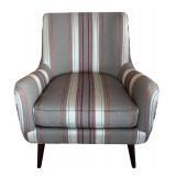LR - Pair of Room & Board Quinn Armchairs - Striped Upholstery LR - Pair of Room & Board Quinn Armchairs - Striped Upholstery
