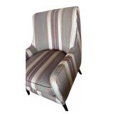 LR - Pair of Room & Board Quinn Armchairs - Striped Upholstery LR - Pair of Room & Board Quinn Armchairs - Striped Upholstery