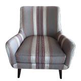 LR - Pair of Room & Board Quinn Armchairs - Striped Upholstery LR - Pair of Room & Board Quinn Armchairs - Striped Upholstery