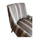 LR - Pair of Room & Board Quinn Armchairs - Striped Upholstery LR - Pair of Room & Board Quinn Armchairs - Striped Upholstery