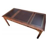 O - Executive Chippendale Style Leather Top Desk by Sligh O - Executive Chippendale Style Leather Top Desk by Sligh
