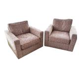 SR - Pair of Room & Board Lounge Chairs with Geometric Pattern SR - Pair of Room & Board Lounge Chairs with Geometric Pattern