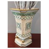 DR - Fitz & Floyd Classics Gregorian Vase with Faux Florals DR - Fitz & Floyd Classics Gregorian Vase with Faux Florals