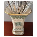 DR - Fitz & Floyd Classics Gregorian Vase with Faux Florals DR - Fitz & Floyd Classics Gregorian Vase with Faux Florals