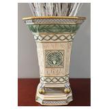DR - Fitz & Floyd Classics Gregorian Vase with Faux Florals DR - Fitz & Floyd Classics Gregorian Vase with Faux Florals