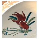 LR - Asian Style Ceramic Planter With Wooden Stand LR - Asian Style Ceramic Planter With Wooden Stand