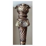 LR - Fine Floor Lamp - Tall Bronze with Ornate Acanthus Column & Frosted Glass Shade LR - Fine Floor Lamp - Tall Bronze with Ornate Acanthus Column & Frosted Glass Shade