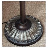 LR - Fine Floor Lamp - Tall Bronze with Ornate Acanthus Column & Frosted Glass Shade LR - Fine Floor Lamp - Tall Bronze with Ornate Acanthus Column & Frosted Glass Shade