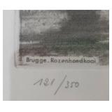 O - Vintage Brugge Rozenhoedkaai Limited Edition Etching O - Vintage Brugge Rozenhoedkaai Limited Edition Etching