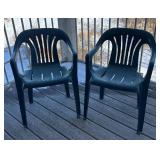 P - Pair of Resin Patio Chairs P - Pair of Resin Patio Chairs