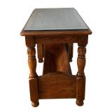 LR - Vintage Hammary Accent Table with Protective Glass Top LR - Vintage Hammary Accent Table with Protective Glass Top