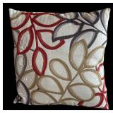 LR - Two Abstract Leaf Patterned Accent Pillows LR - Two Abstract Leaf Patterned Accent Pillows