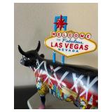 LL - Decorative Cow Figurine with Las Vegas Sign LL - Decorative Cow Figurine with Las Vegas Sign