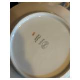 K - Vintage English Teacups & Saucers Sets - Floral Borders with Gilt K - Vintage English Teacups & Saucers Sets - Floral Borders with Gilt