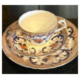 K - Vintage English Teacups & Saucers Sets - Floral Borders with Gilt K - Vintage English Teacups & Saucers Sets - Floral Borders with Gilt
