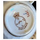 K - Vintage English Teacups & Saucers Sets - Floral Borders with Gilt K - Vintage English Teacups & Saucers Sets - Floral Borders with Gilt