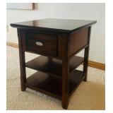 LL - End Table with Drawer - Dark Wood Finish LL - End Table with Drawer - Dark Wood Finish
