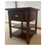 LL - End Table with Drawer - Dark Wood Finish LL - End Table with Drawer - Dark Wood Finish