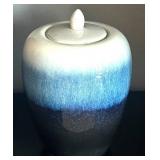 LL - Ceramic Vase with Lid - Blue Gradient Glaze LL - Ceramic Vase with Lid - Blue Gradient Glaze