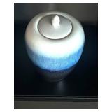 LL - Ceramic Vase with Lid - Blue Gradient Glaze LL - Ceramic Vase with Lid - Blue Gradient Glaze