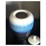 LL - Ceramic Vase with Lid - Blue Gradient Glaze LL - Ceramic Vase with Lid - Blue Gradient Glaze