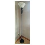 LL - 70-Inch Floor Lamp with Frosted Glass Shade - Black Torchiere Style LL - 70-Inch Floor Lamp with Frosted Glass Shade - Black Torchiere Style