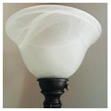 LL - 70-Inch Floor Lamp with Frosted Glass Shade - Black Torchiere Style LL - 70-Inch Floor Lamp with Frosted Glass Shade - Black Torchiere Style