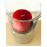 LL - Glass Hurricane Candle Holder with Pink Pillar Candle LL - Glass Hurricane Candle Holder with Pink Pillar Candle