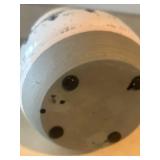 LL - Ceramic Pot - White Glaze with Black Damask Pattern LL - Ceramic Pot - White Glaze with Black Damask Pattern