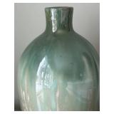 LL - Seafoam Glazed Ceramic Vase - 13 in Tall - Dark Base LL - Seafoam Glazed Ceramic Vase - 13 in Tall - Dark Base