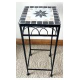 LL - Mosaic Tile Top Metal Plant Stand 23 Inches Tall - Decorative Side Table LL - Mosaic Tile Top Metal Plant Stand 23 Inches Tall - Decorative Side Table