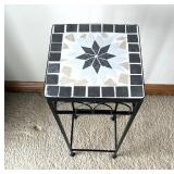 LL - Mosaic Tile Top Metal Plant Stand 23 Inches Tall - Decorative Side Table LL - Mosaic Tile Top Metal Plant Stand 23 Inches Tall - Decorative Side Table