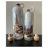 LL - Genck Maastricht Cityscape Ceramic Decanter Pair - LL - Genck Maastricht Cityscape Ceramic Decanter Pair -