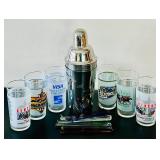 LL - Horse Glasses 5'H - Lot of 9 Derby Style Drinking Glasses LL - Horse Glasses 5'H - Lot of 9 Derby Style Drinking Glasses