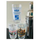 LL - Horse Glasses 5'H - Lot of 9 Derby Style Drinking Glasses LL - Horse Glasses 5'H - Lot of 9 Derby Style Drinking Glasses